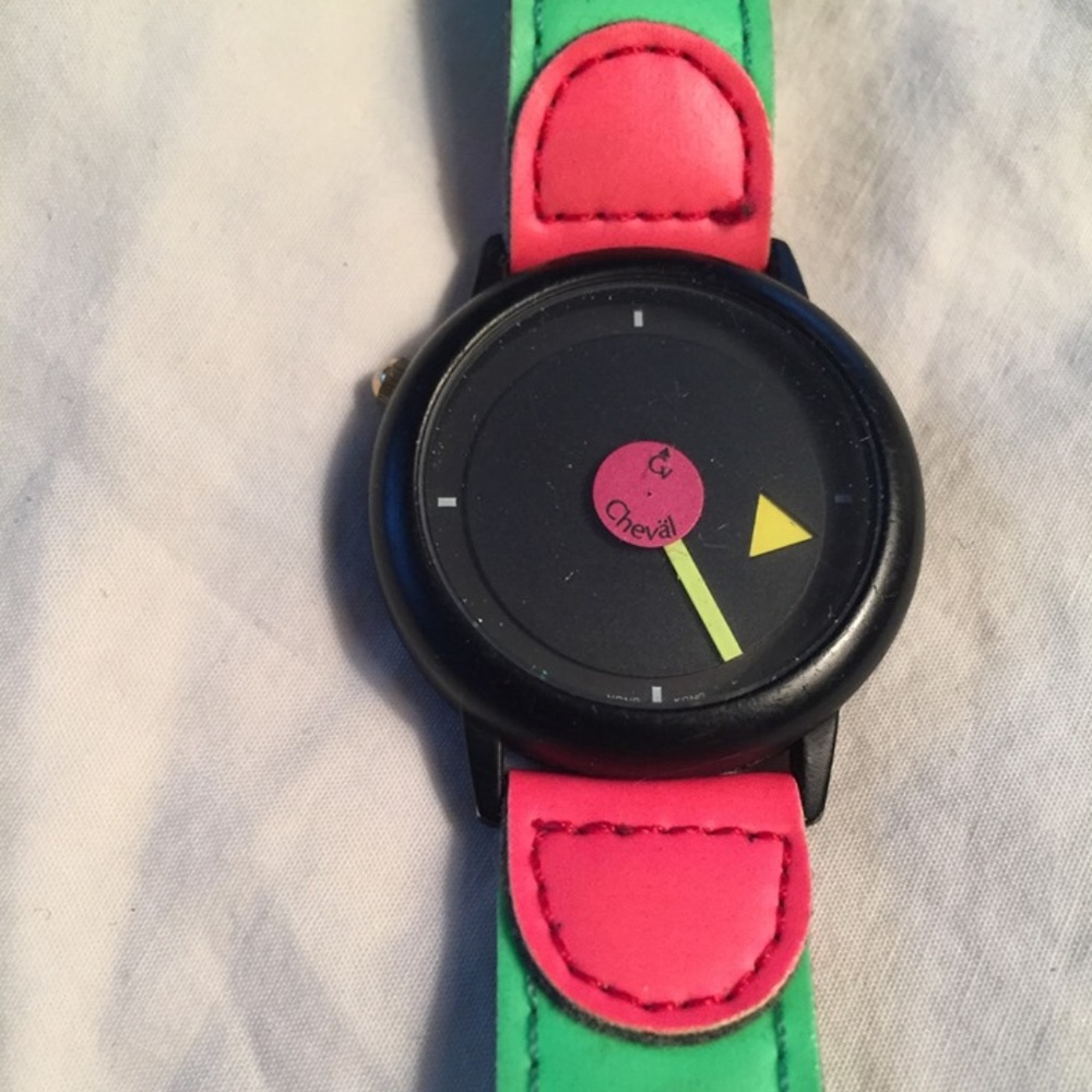 Vintage Neon Color Block Watch